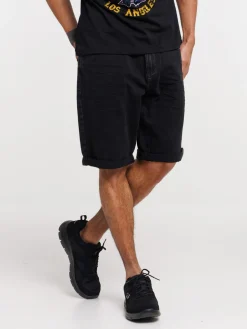 Bermuda en jean noir lavé homme