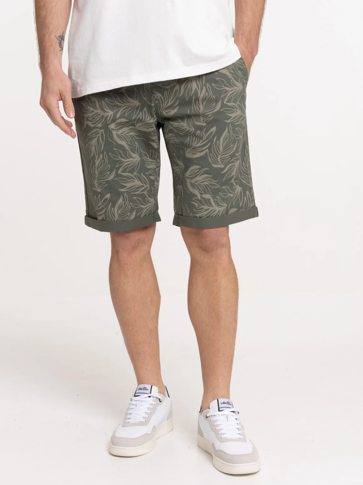 Bermuda imprimé olive homme