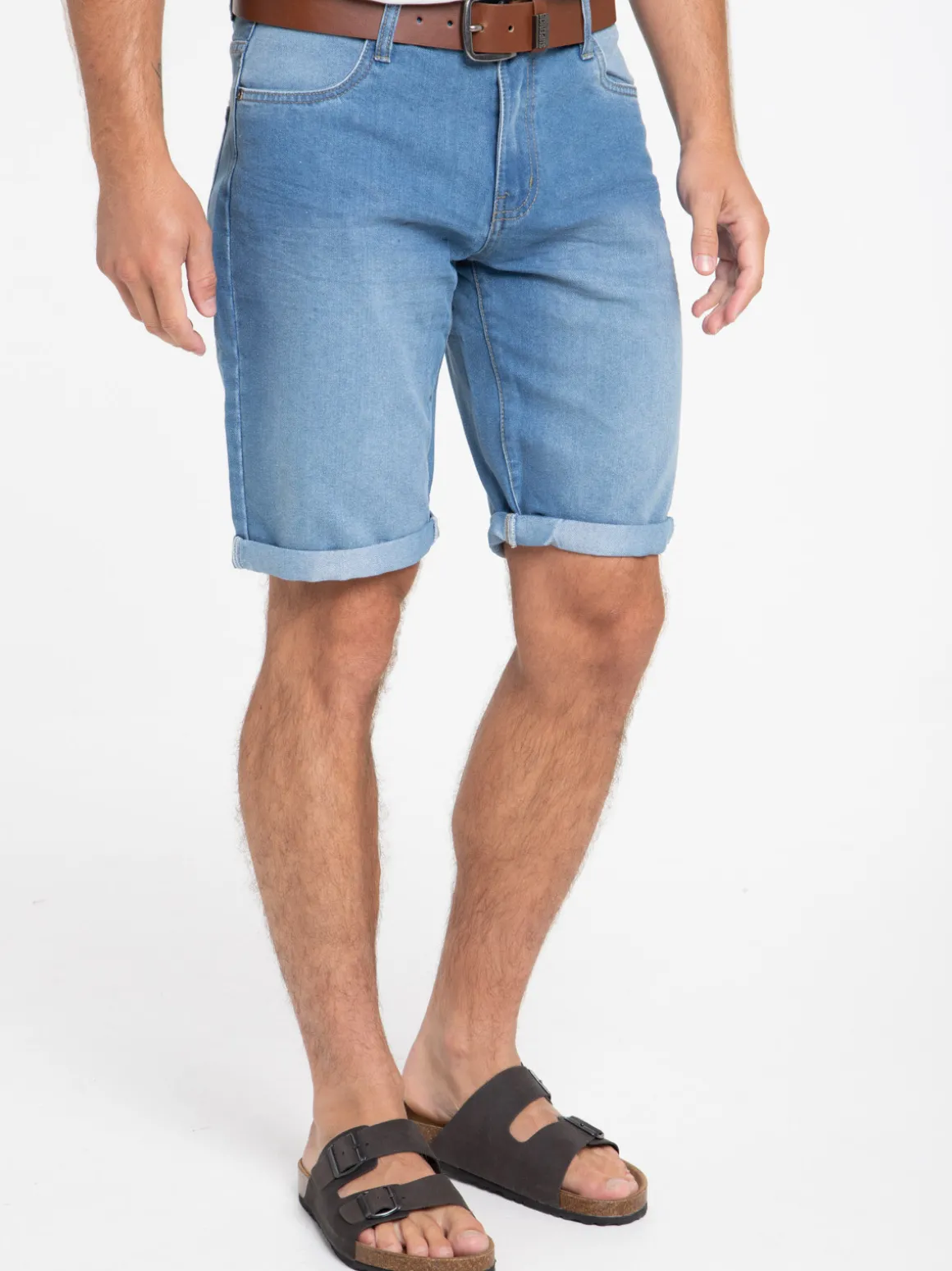 Bermuda jean stone coupe régular homme