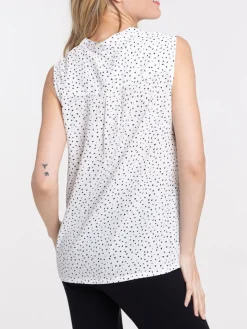 Blouse blanche motif triangle femme
