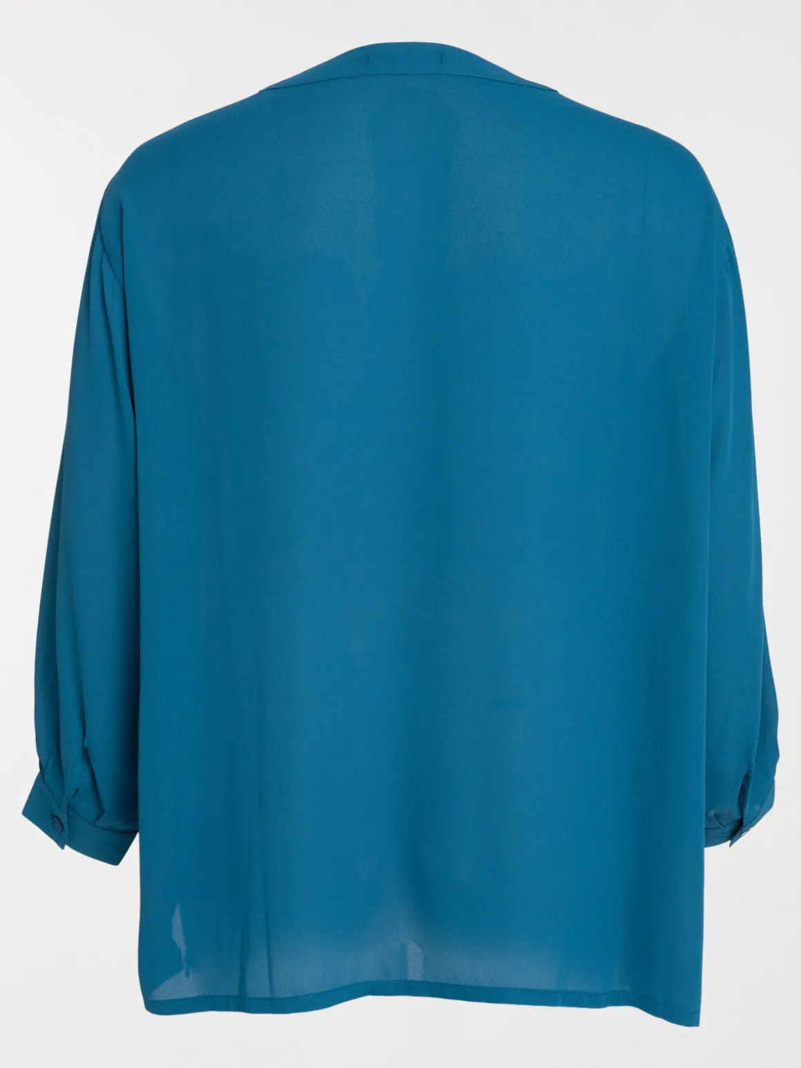 Blouse bleu paon grande taille femme