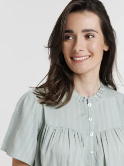 Blouse boutonnée jade femme