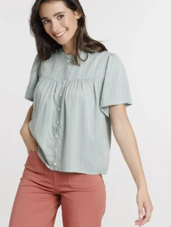 Blouse boutonnée jade femme