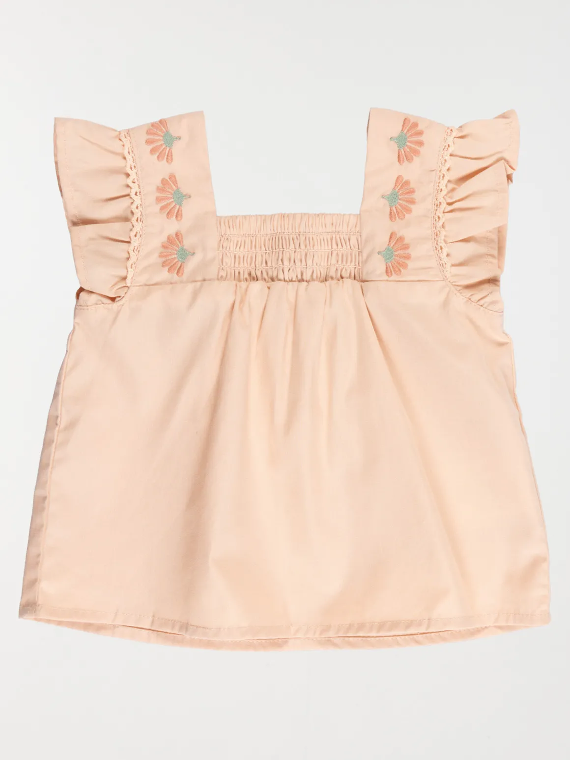 Blouse bretelles volantées fille (3-36M)
