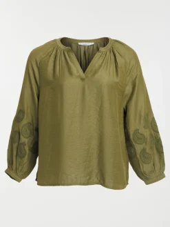 Blouse brodée grande taille femme