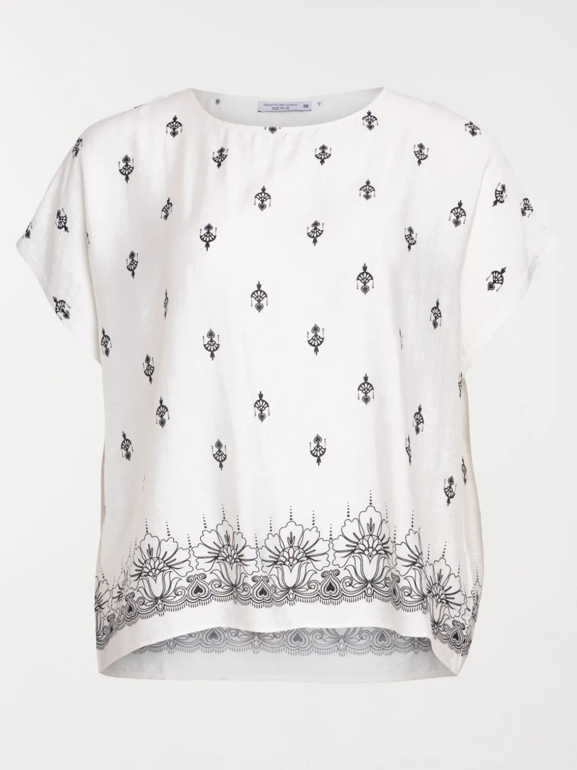 Blouse col rond grande taille femme