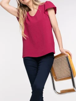 Blouse col V sangria femme