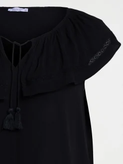 Blouse col volanté grande taille femme