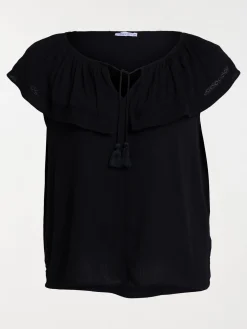 Blouse col volanté grande taille femme