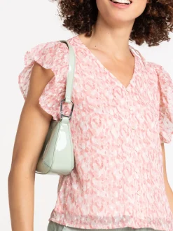 Blouse en voile imprimé femme