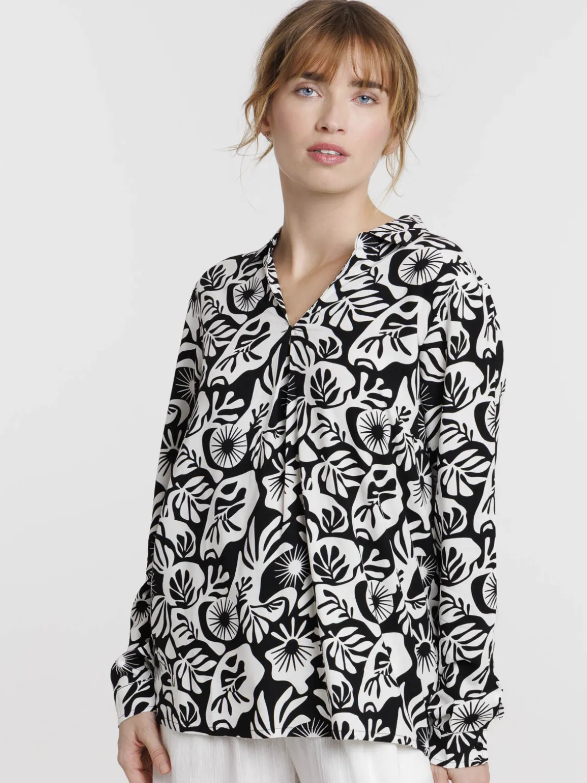 Blouse florale manches longues femme