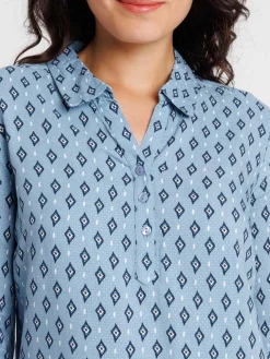 Blouse imprimée denim stone femme