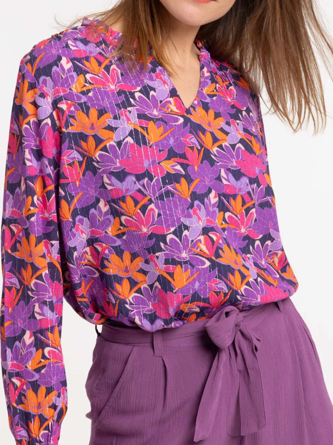 Blouse imprimée fleurie femme
