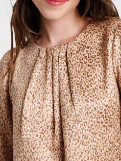 Blouse imprimée léopard femme