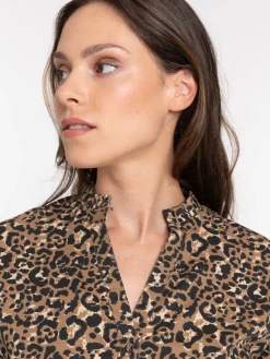 Blouse imprimée léopard femme