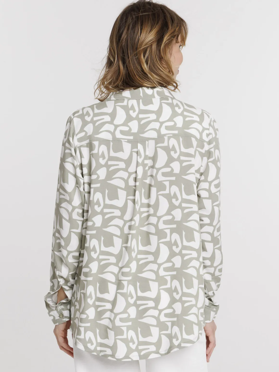 Blouse imprimée manches longues femme
