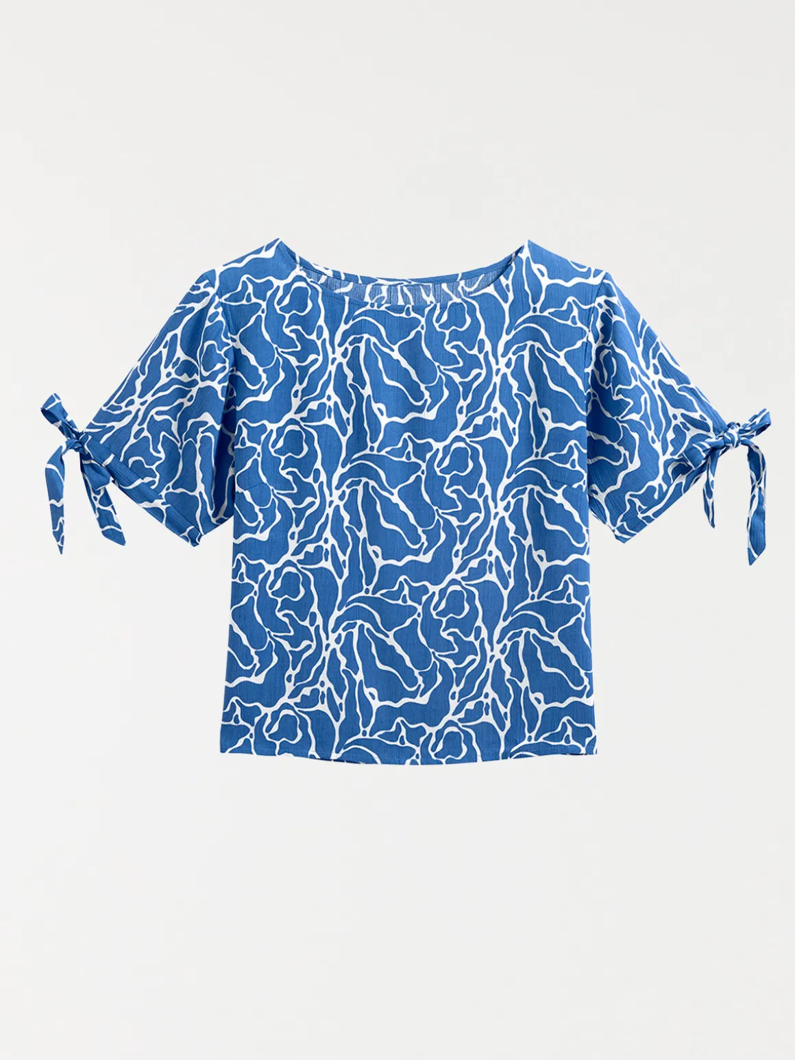 Blouse imprimée noeuds manches femme