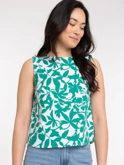 Blouse imprimée sans manches femme