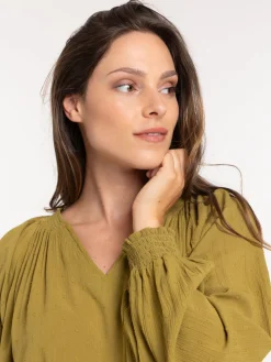Blouse manche longue fluide femme