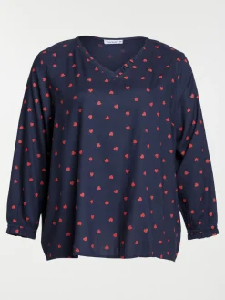 Blouse motif coeur grande taille femme
