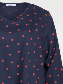 Blouse motif coeur grande taille femme
