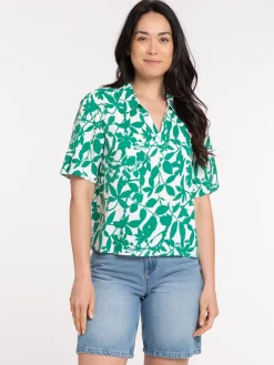 Blouse motif végétal femme