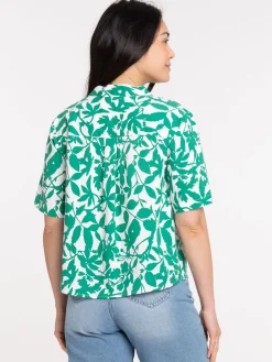 Blouse motif végétal femme