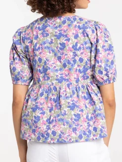 Blouse nouée fleurie femme