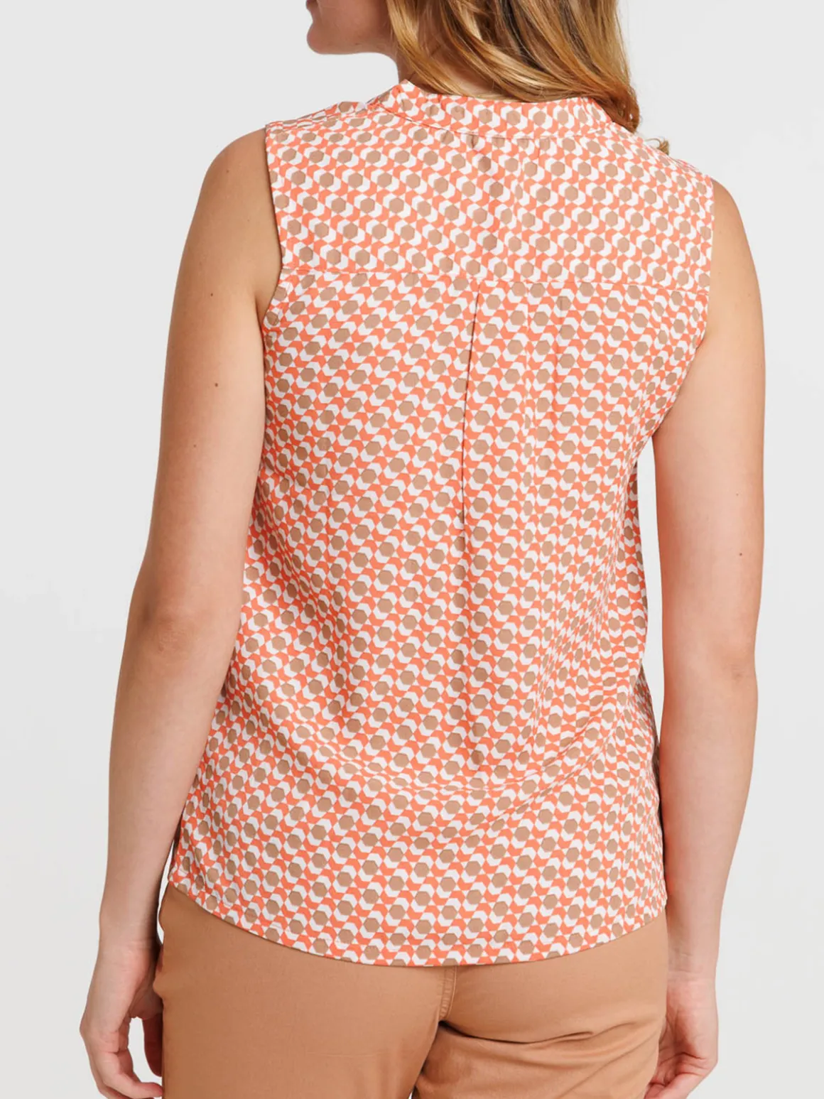 Blouse sans manches coral femme