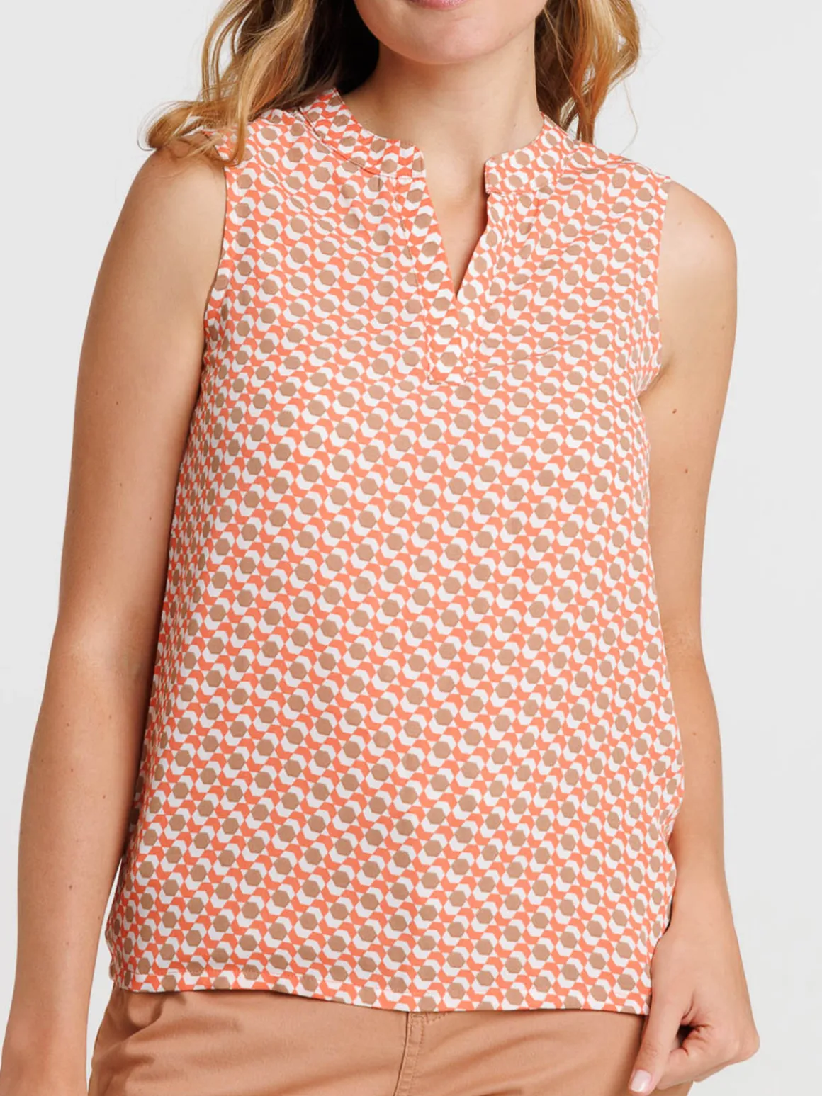 Blouse sans manches coral femme
