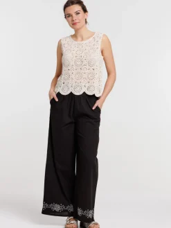 Blouse sans manches en crochet femme