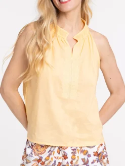 Blouse sans manches soft yellow femme