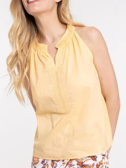 Blouse sans manches soft yellow femme