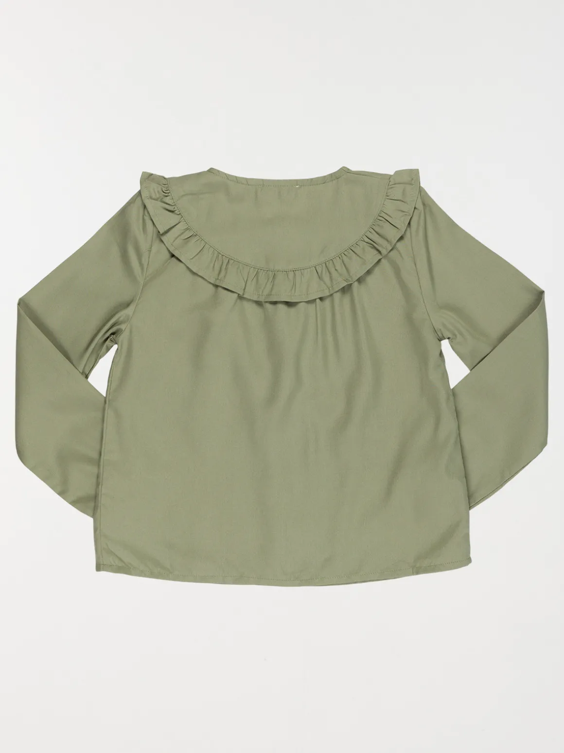 Blouse unie vert camou fille (3-12A)