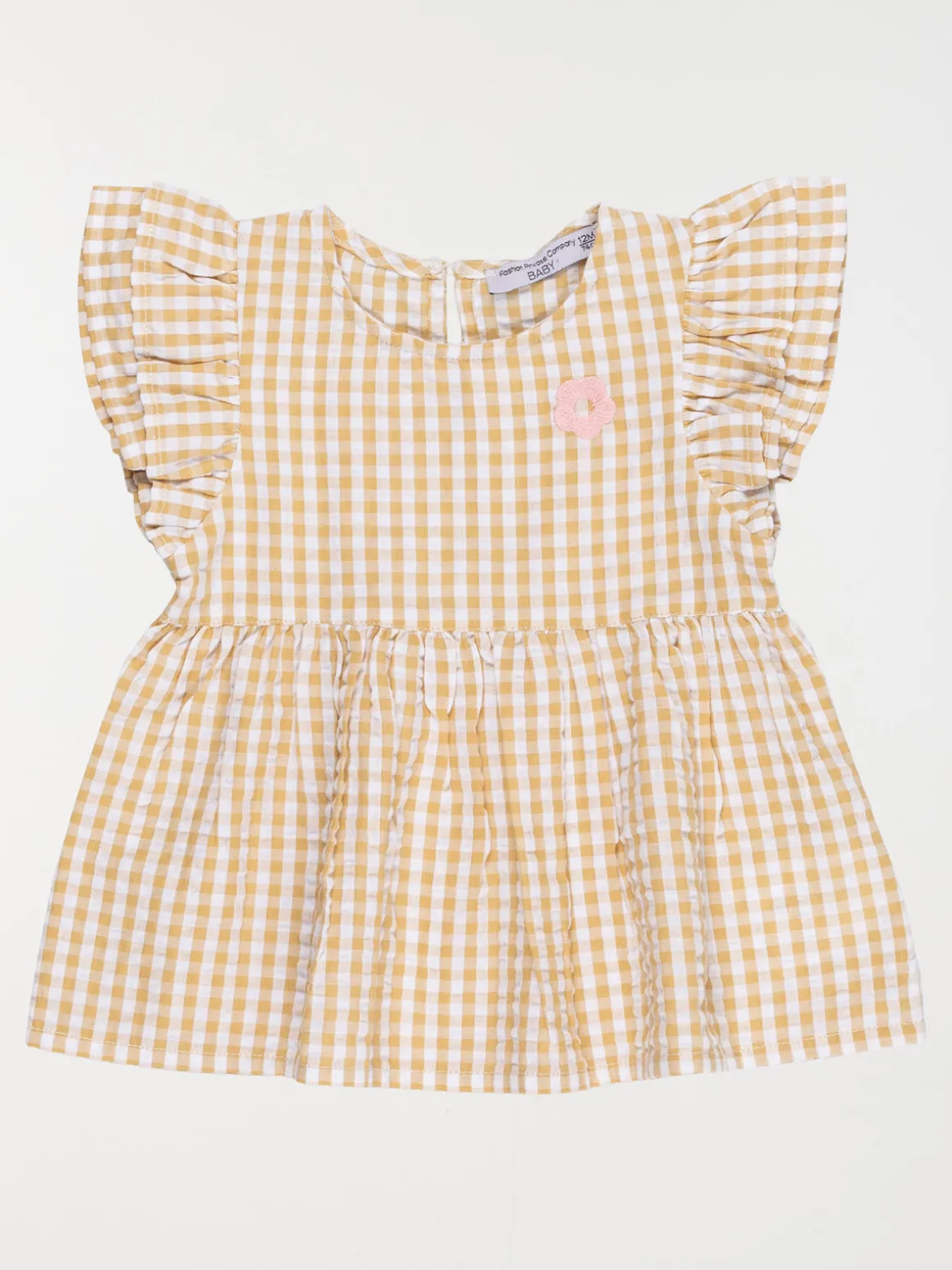 Blouse vichy fleur brodée fille (3-36M)