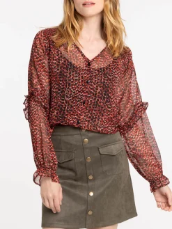 Blouse voile imprimée femme