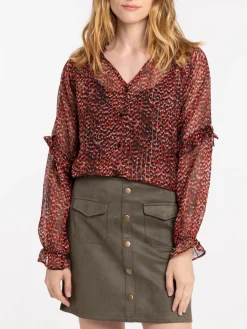 Blouse voile imprimée femme
