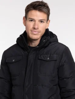 Blouson à capuche noir homme