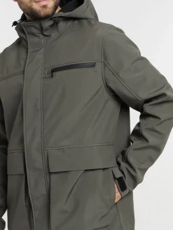 Blouson kaki à capuche homme