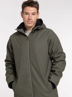 Blouson long à capuche homme