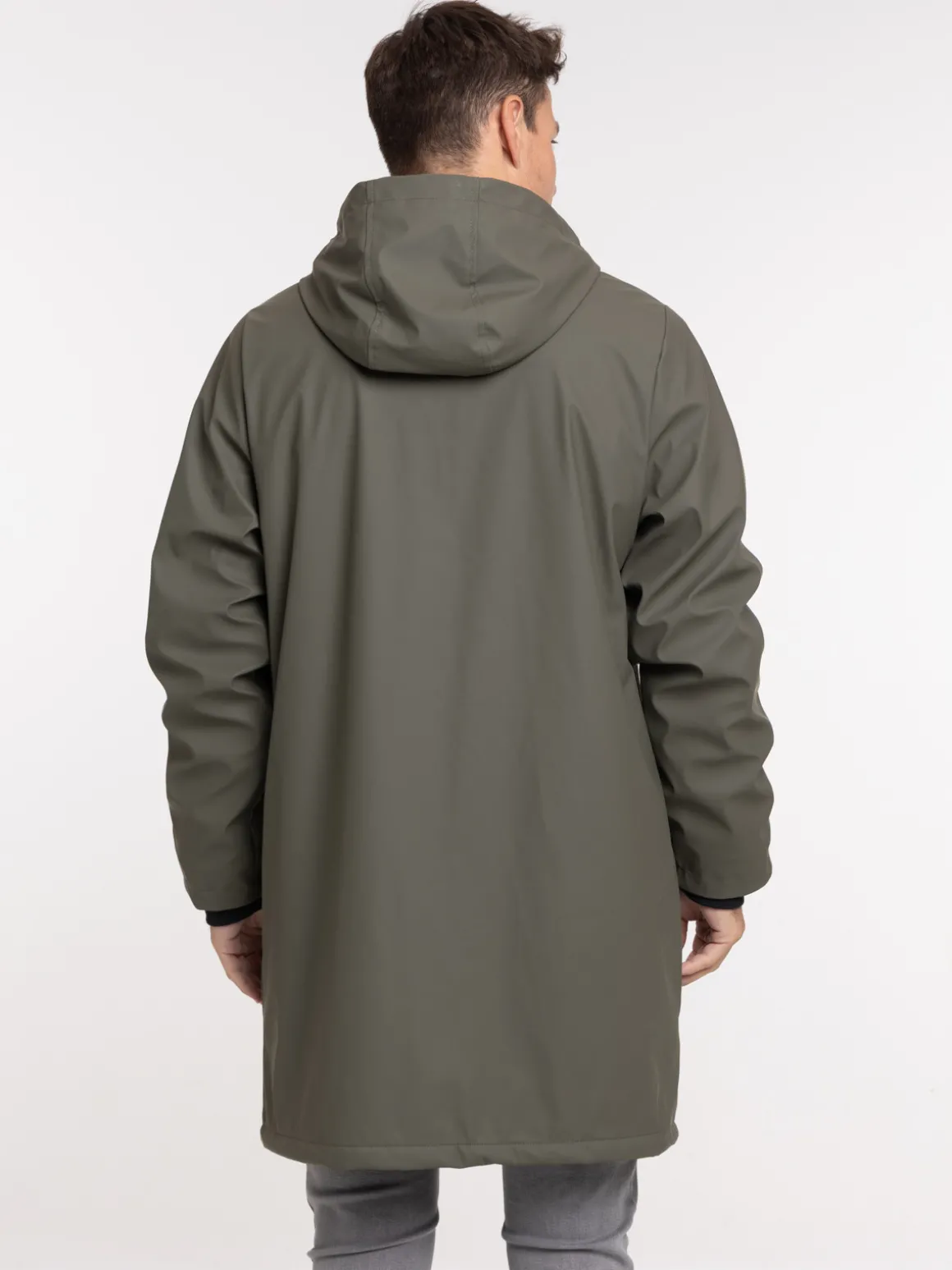 Blouson long à capuche homme