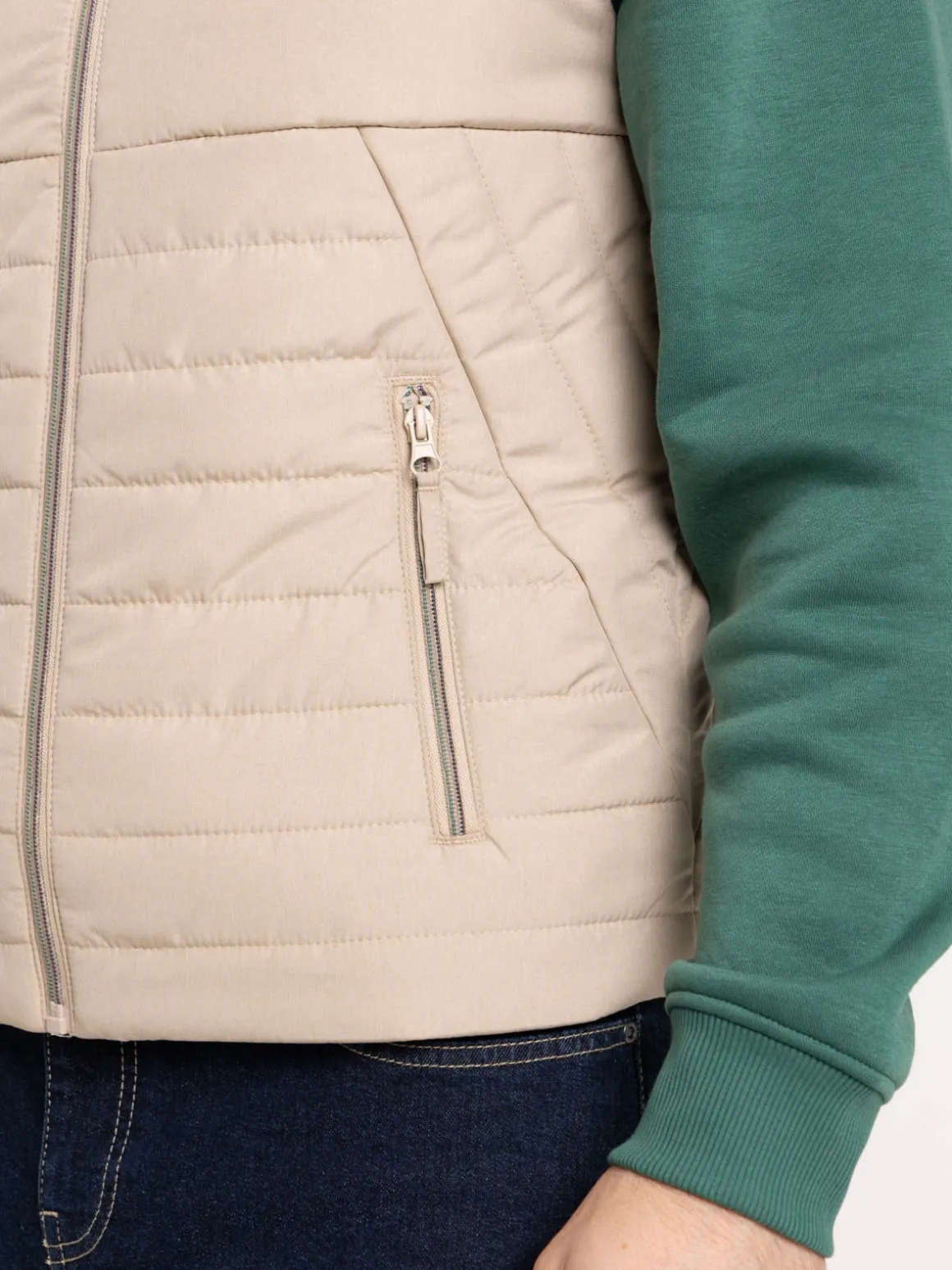 Blouson sans manches sable homme