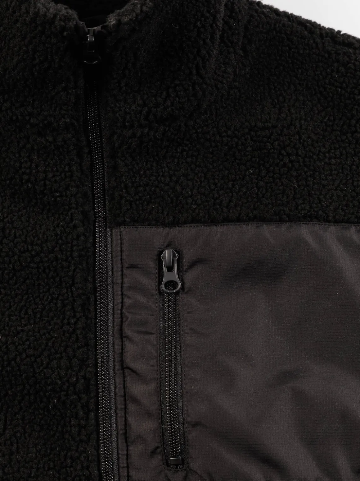 Blouson sherpa noir garçon (XXS-M)