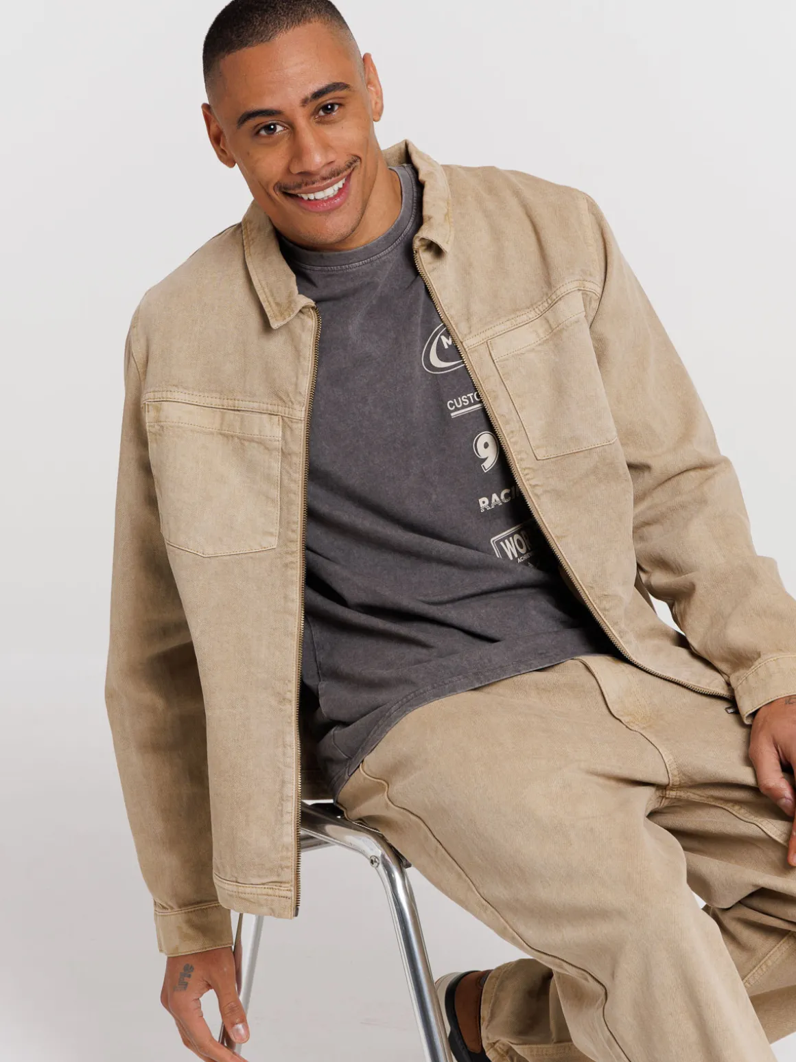 Blouson zippé col classique homme