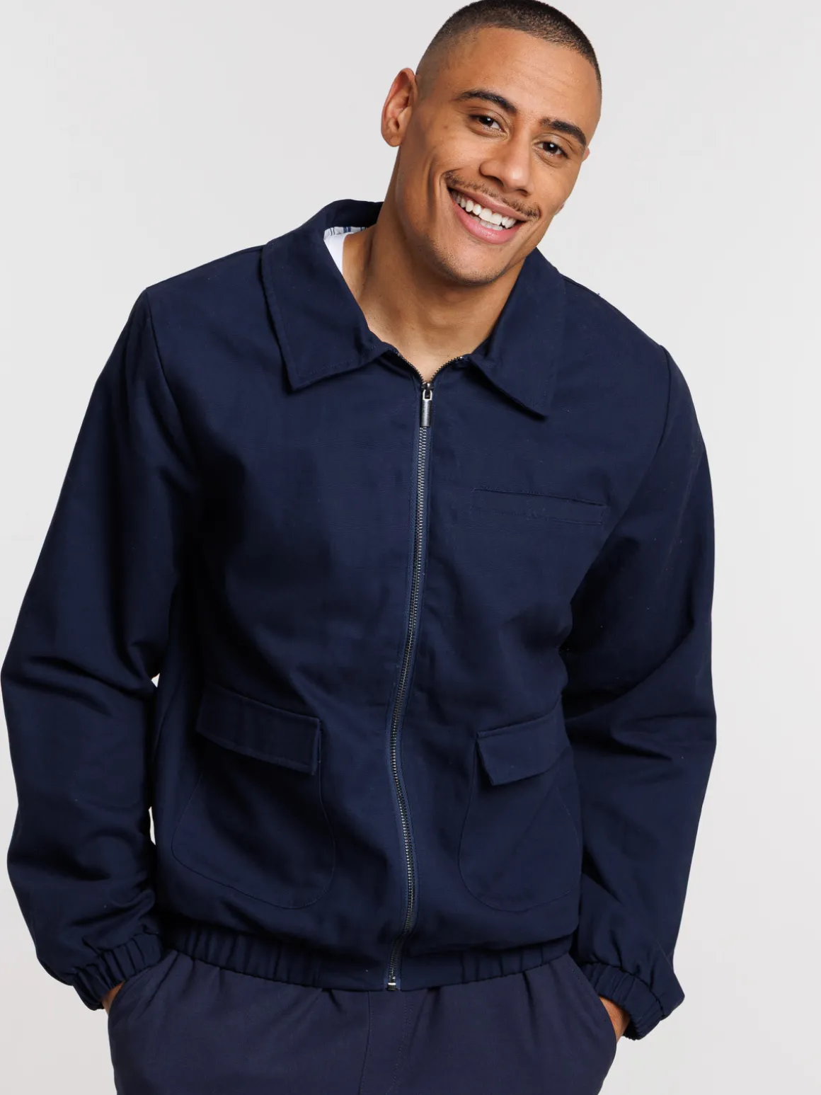 Blouson zippé col classique homme
