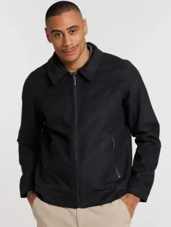 Blouson zippé suédine homme