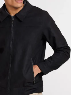 Blouson zippé suédine homme