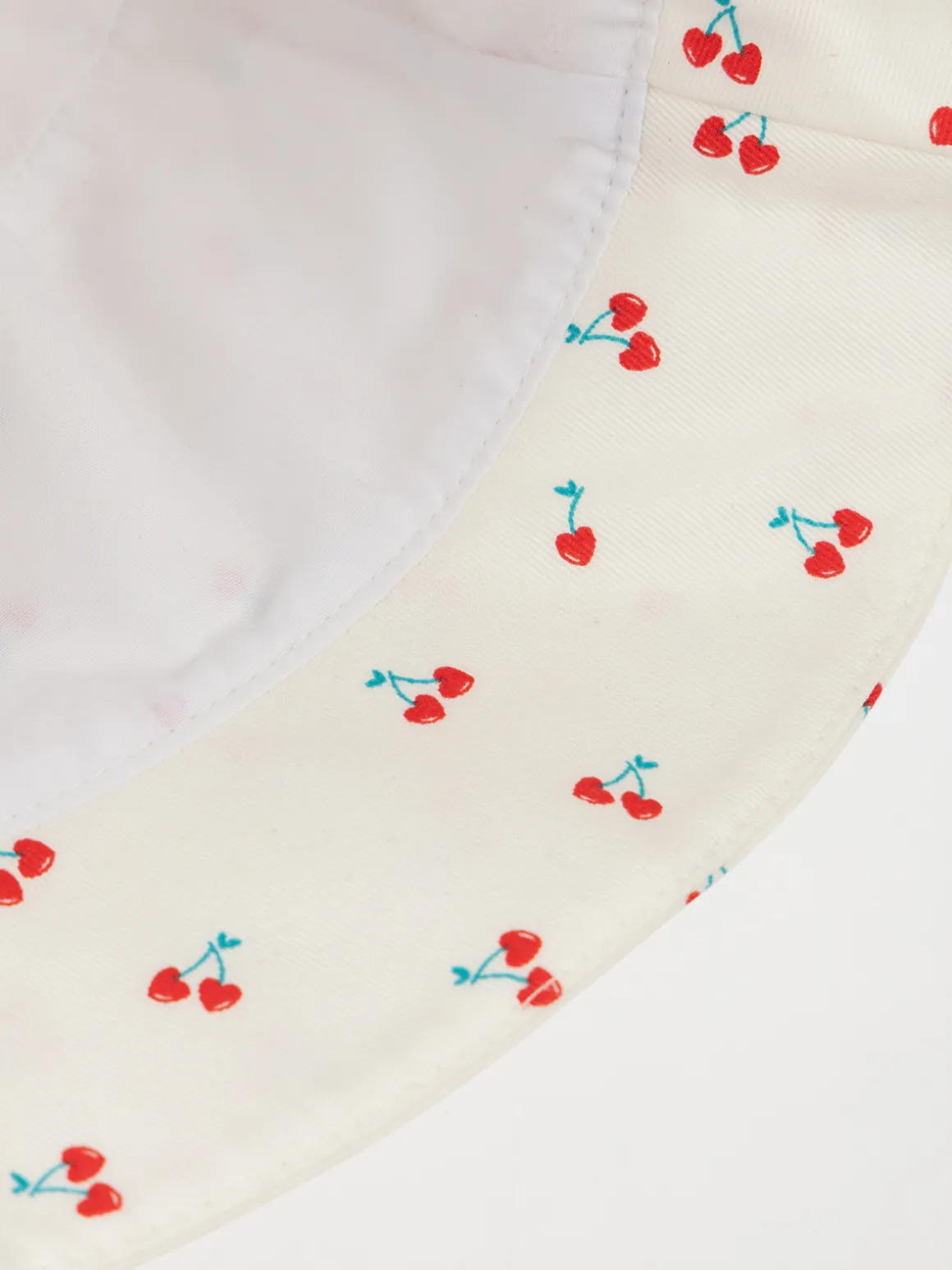 Bob écru motif cerises enfant