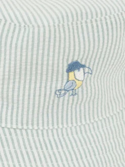 Bob rayé oiseau brodé bébé