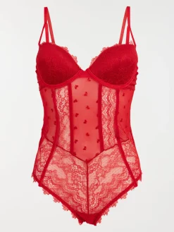 Body dentelle rouge femme (85A-95E)